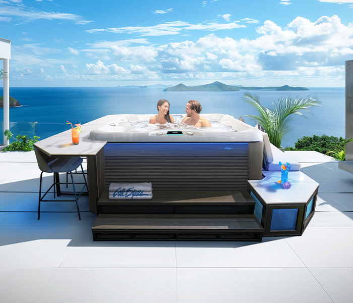 Calspas hot tub being used in a family setting - Newport News